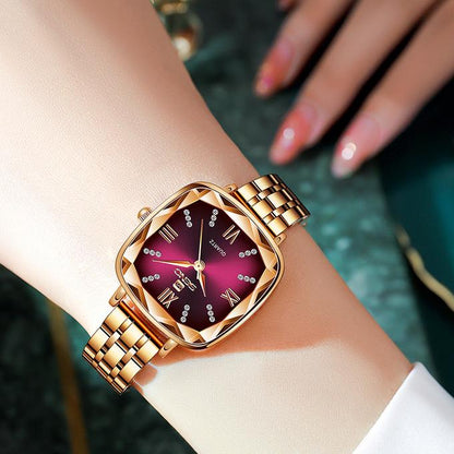 Montre-bracelet élégante et luxueuse pour femme, de forme carrée