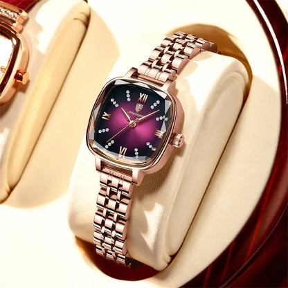 Montre-bracelet élégante et luxueuse pour femme, de forme carrée