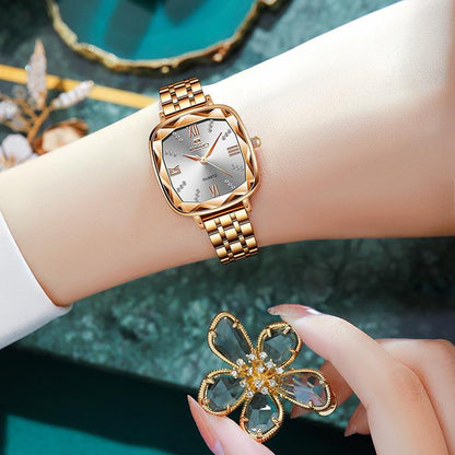 Montre-bracelet élégante et luxueuse pour femme, de forme carrée